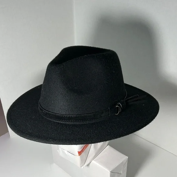 Black Vegan Felt Hat - Gold Starburst Crown - Picture 3 of 5